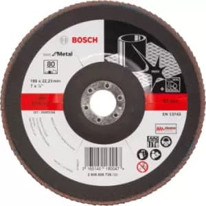 Bosch Zirconium Abrasive Flap Disc 180mm 80g