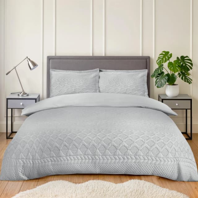 Emma Barclay Duvet Set inc Pillowcases Aran Silver unisex Double