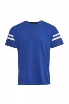 Mens French Connection 24S Tipping Stripe T Shirt Blue