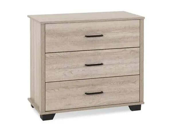 Seconique Oliver Light Oak 3 Drawer Chest of Drawers