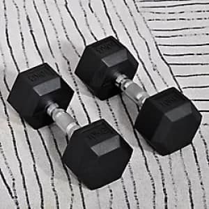 Homcom Hex Dumbbell Rubber Weights Set 2000 kg
