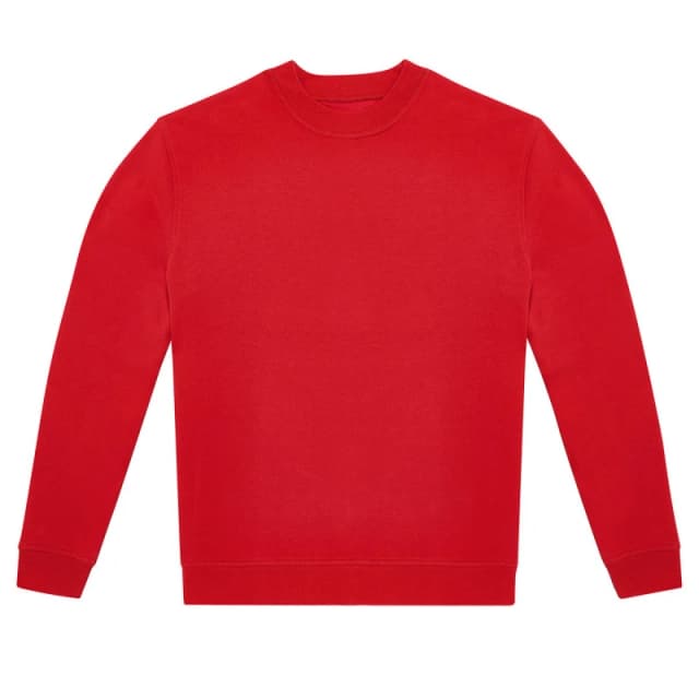 B&C Mens ID.222 Crew Neck Sweatshirt in Red Size: XS Red Male XS