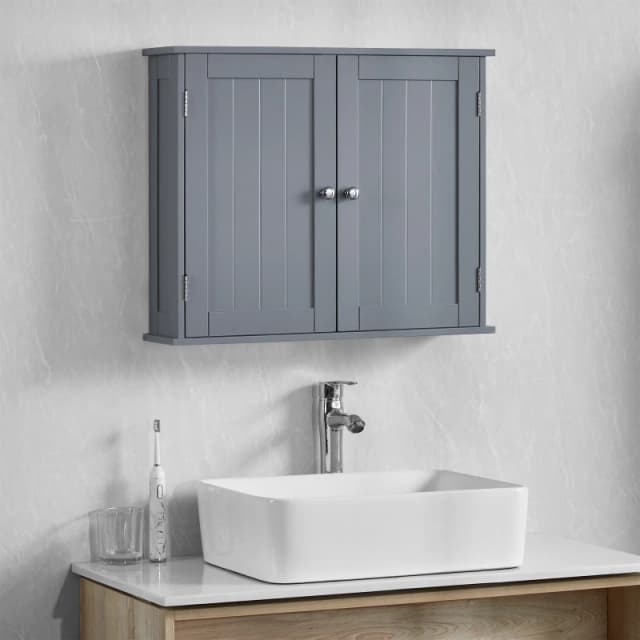 Lassic Bath Vida Priano 2 Door Wall Cabinet Grey unisex 2 Door