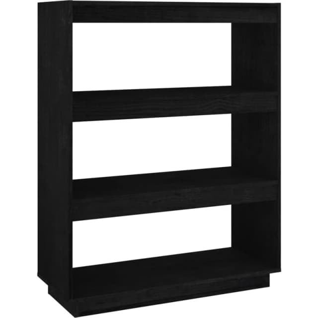Vidaxl Book Cabinet/Room Divider Black 80X35X103cm Solid Pinewood, Black 810888