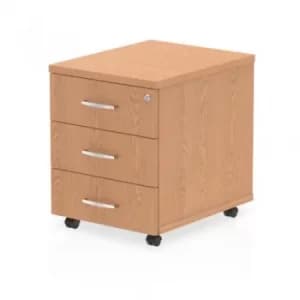 Trexus 3 Drawer Mobile Pedestal 430x500x510mm Oak Ref I000773