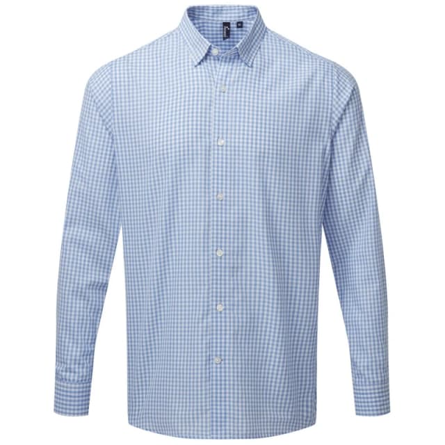 Premier Premier Men Maxton Checked Long-Sleeved Shirt in Light Blue Size: Small Light Blue S Male 5063470159086