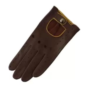 Eastern Counties Leather Womens/Ladies Driving Gloves (L) (Brown/Ochre)