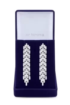 Rhodium Plated Statement Baguette Earrings - Gift Boxed