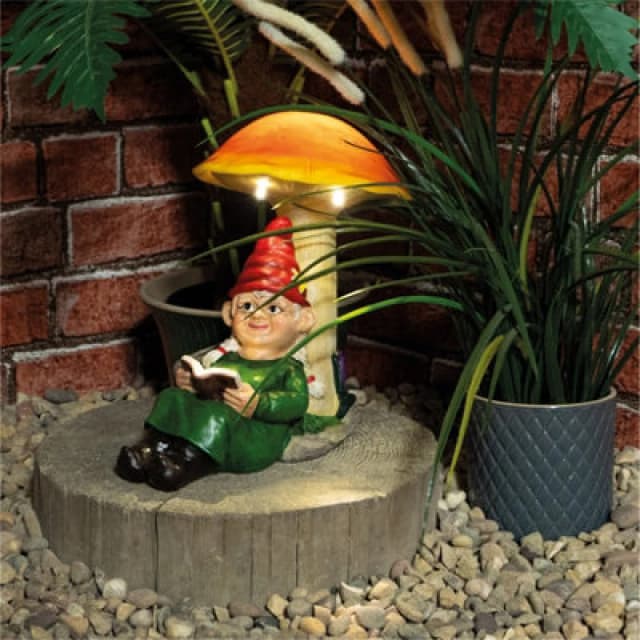 Netagon Garden Outdoor Solar Powered Light Up Gnome Mushroom Ornament Decoration