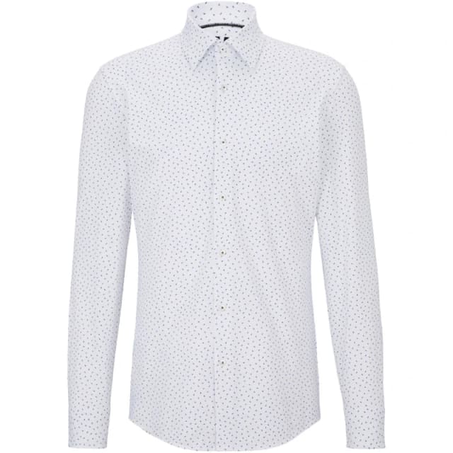 Boss Mens P Hank Kent C Plain Long-Sleeve Shirt White male 15 inch