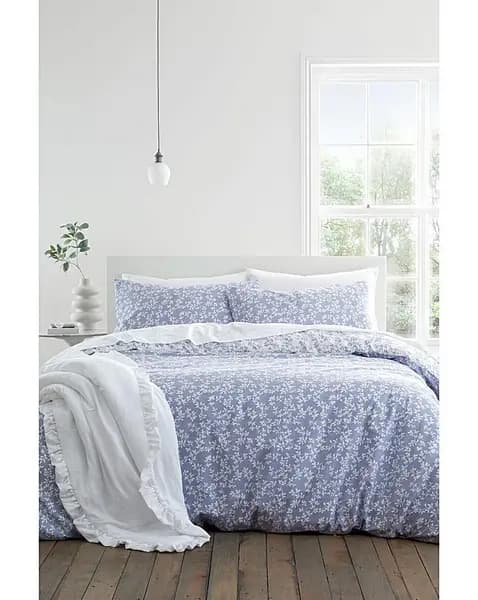 Bianca Bianca Shadow Leaves Duvet Set Blue KING PO51603