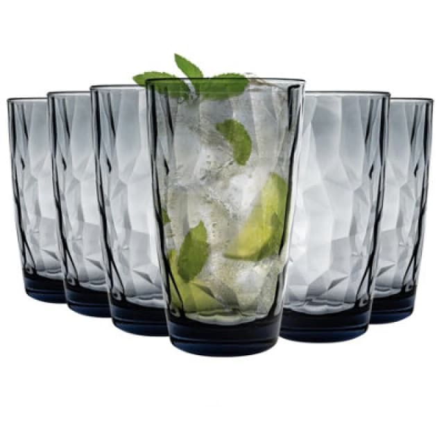 Bormioli Rocco Diamond Highball Glasses - 470Ml - Blue - Pack Of 6
