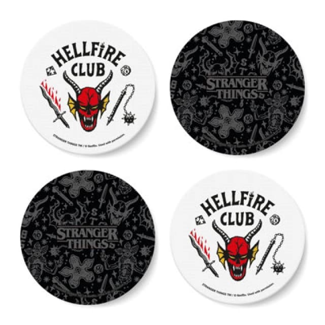 Stranger Things Hellfire Club Round Coaster Set