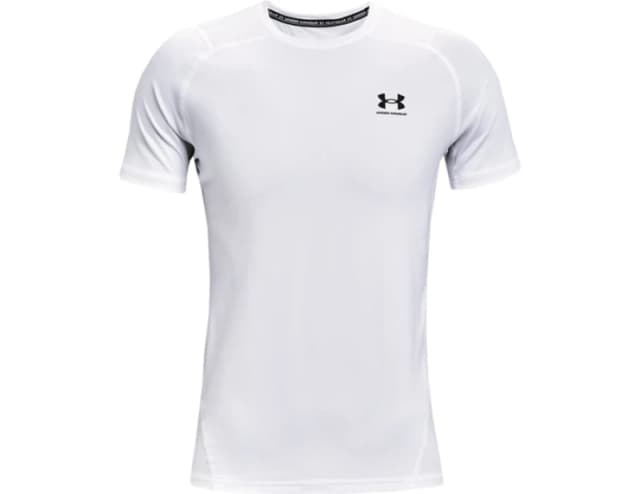 Under Armour Armour HeatGear Fitted Short Sleeve Mens - White White XL