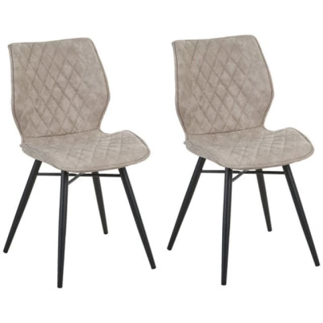 Beliani Set Of 2 Dining Chairs Lisle Beige