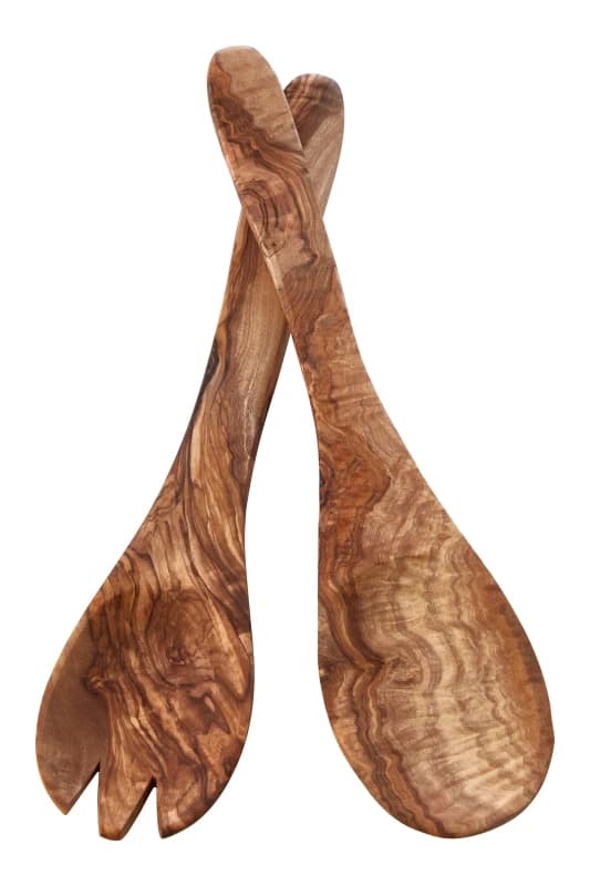 Premier Housewares Kora Flat Salad Servers Brown