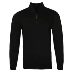 SOLS Mens Stan Contrast Zip Neck Sweatshirt (2XL) (Black)
