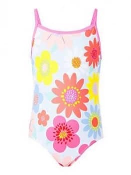 Accessorize Girls Retro Floral Swimsuit - Multi