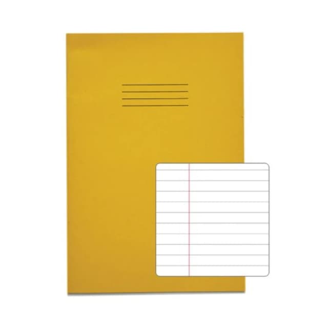 Rhino A4 Exercise Book 80 Page 8mm Ruled Yellow Contract (50 Pack) VEXV668-945-0