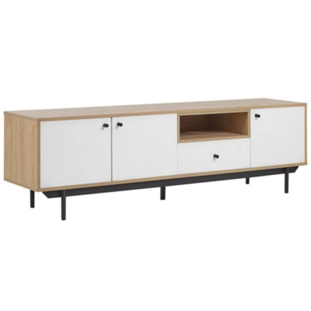 Beliani TV Stand Itaca Brown/ White