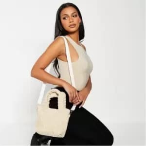 I Saw It First Jumbo Cord Mini Tote Bag - Brown