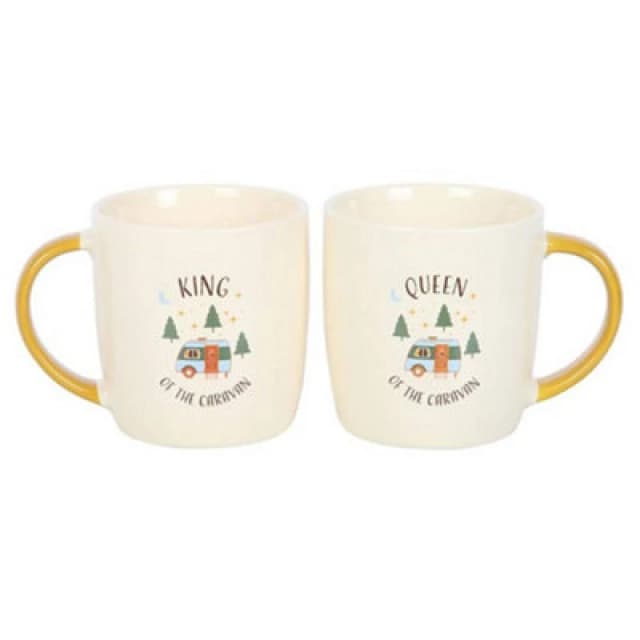 Something Different Something Different Camping King And Queen 400ml Mug Pack of 2 in Beige Beige One Size Unisex 5063693881436