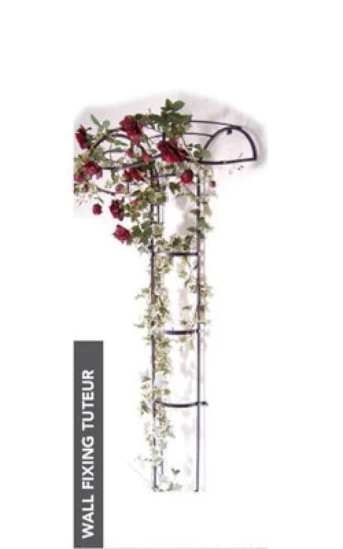 Poppy Forge Wall Fixing Tuteur - Border Plant Support - Steel - L56 X W109 X H195cm - Black