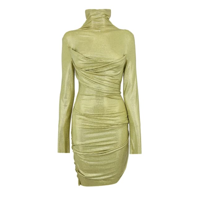 Off White Womens Chinese Long Sleeve Dress Shirt Green female 6 (38)