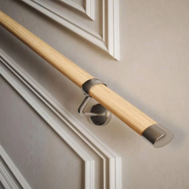 Woodworx Solid Pine Premium Easy Install Indoor Modern Stair Handrail Kit 3.6m in Light Tan Light Tan Unisex