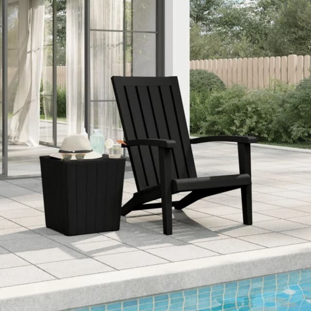 VIDAXL Garden Adirondack Chair Black Polypropylene Vidaxl 8720845789602