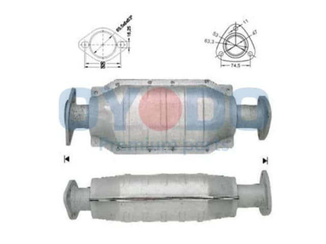 Oyodo 10N0046-OYO Catalytic Converter with fastening/mounting material Catalyst Converter (429)