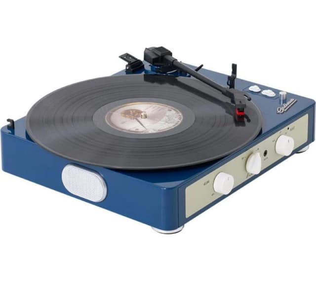 GADHOUSE Brad Retro MKII Belt Drive Bluetooth Turntable - Navy, Blue 608011332402