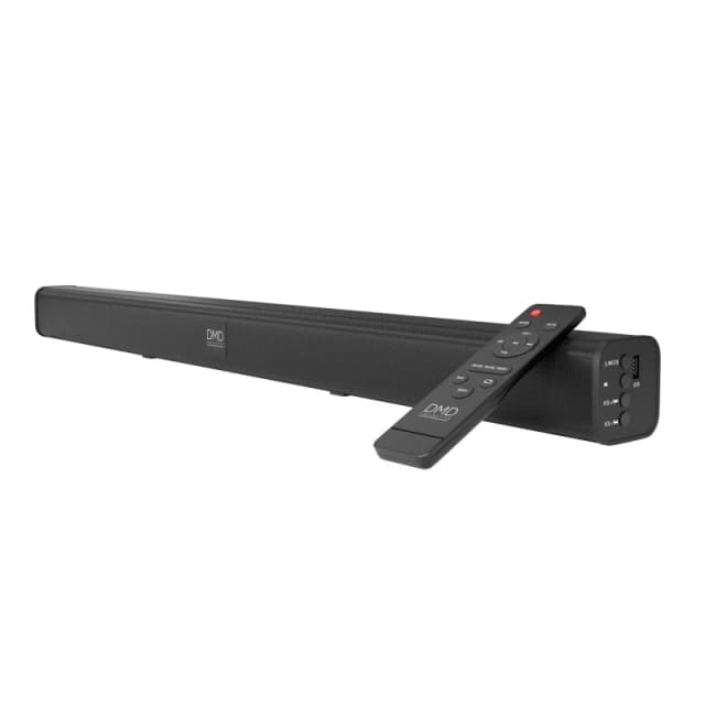 DMD Collective All In One Soundbar For TV with Remote Bluetooth, Optical, AUX Inputs 30W Black