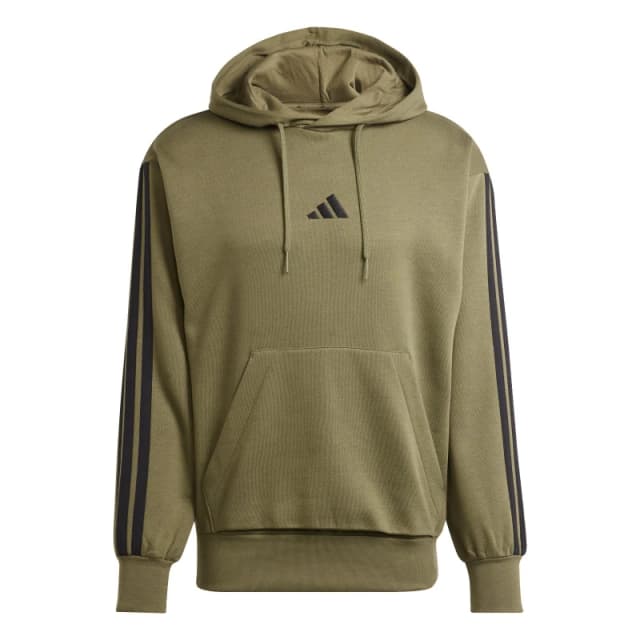adidas Essentials Fleece 3-Stripes Hoodie Mens Olive Strata male S
