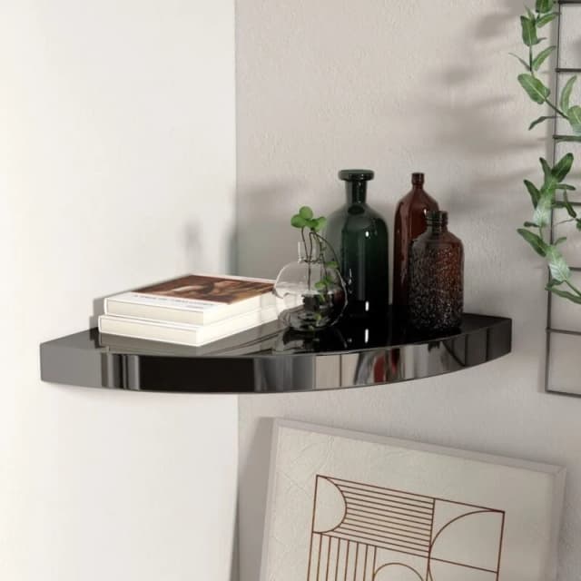 VIDAXL Vidaxl - Floating Corner Shelf High Gloss Black 35x35x3.8cm mdf 8720286075418