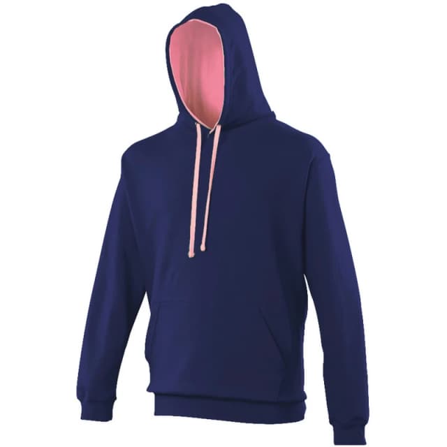 AWDis AWDis Men Varsity Hooded Sweatshirt Hoodie in Mid Navy Size: Small Mid Navy S Male 5055805497437