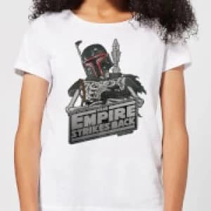 Star Wars Boba Fett Skeleton Womens T-Shirt - White - 3XL