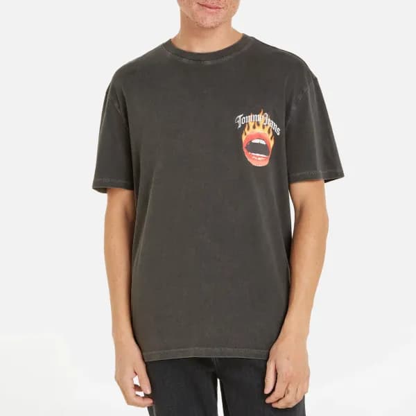 Tommy Jeans Vintage Fire Lips Cotton-Jersey T-Shirt - XL