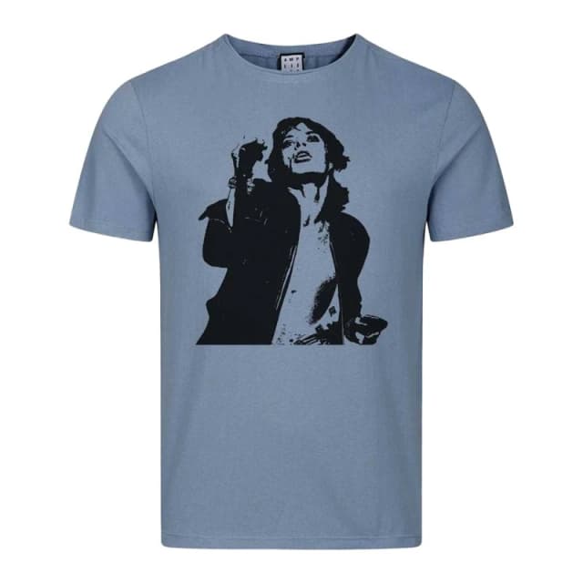 Amplified Mens Mick The Rolling Stones T-Shirt in Pale Blue Size: XS Pale Blue Male XS