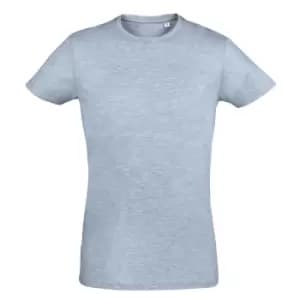 SOLS Mens Regent Slim Fit Short Sleeve T-Shirt (M) (Heather Sky Blue)