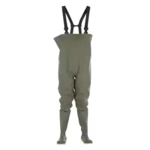 Dikamar Administrator Chest Wader / Mens Boots / Plain Rubber Wellingtons (10 UK) (Green)