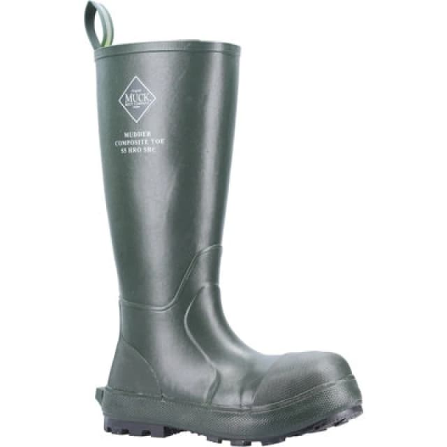 Muck Boots Muck Boots Men 'Mudder Tall Safety' Safety Wellingtons in Green Size: 4 Green 4 Male 0664911121676