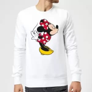 Disney Mickey Mouse Minnie Split Kiss Sweatshirt - White - M
