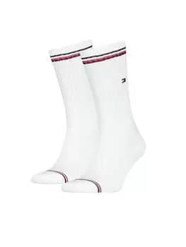Tommy Hilfiger 2 Pack Iconic Sport Sock, White, Size 9-11, Men