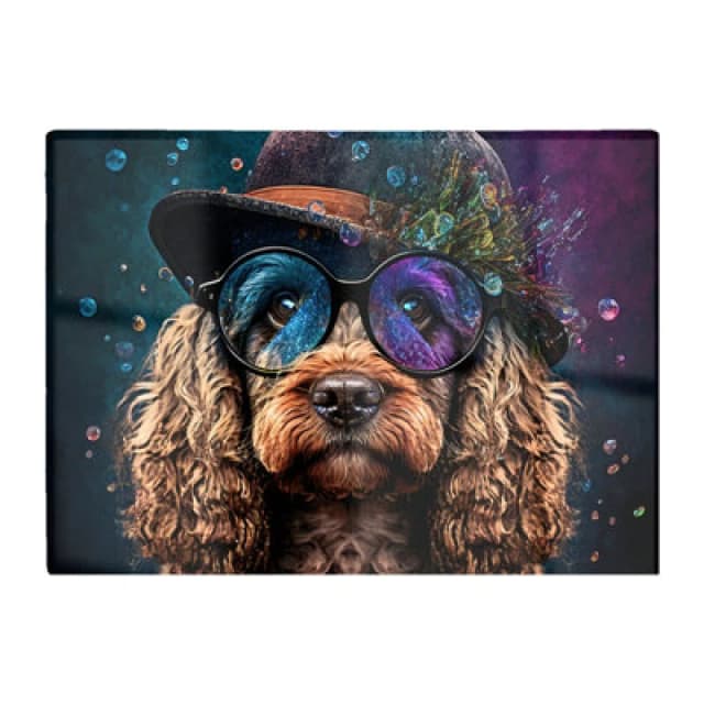Warren Reed Designer Cockapoo Dog Face Splashart Chopping Board