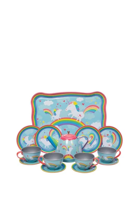 Schylling Unicorn Tin Tea Sets Baby Blue