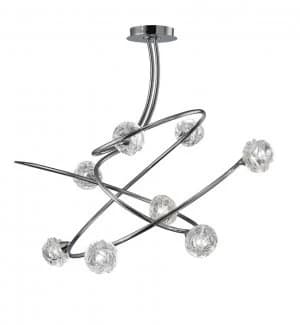 Semi Flush Ceiling 8 Light G9, Polished Chrome