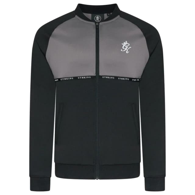 Gym King Mens Taped Plus Full-Zip Fleece Fabric Black/Steel male X Small