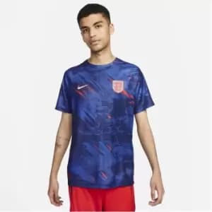 Nike England Pre Match T-Shirt 2022 2023 Adults - Blue