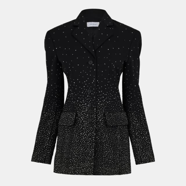 Off White Womens Suit Jacket Black female 4 (3XS)